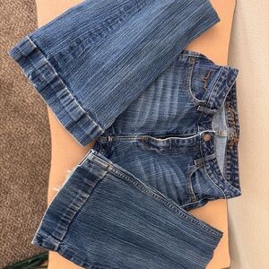 Kimes Ranch Distressed Blue Wide-Leg Jeans